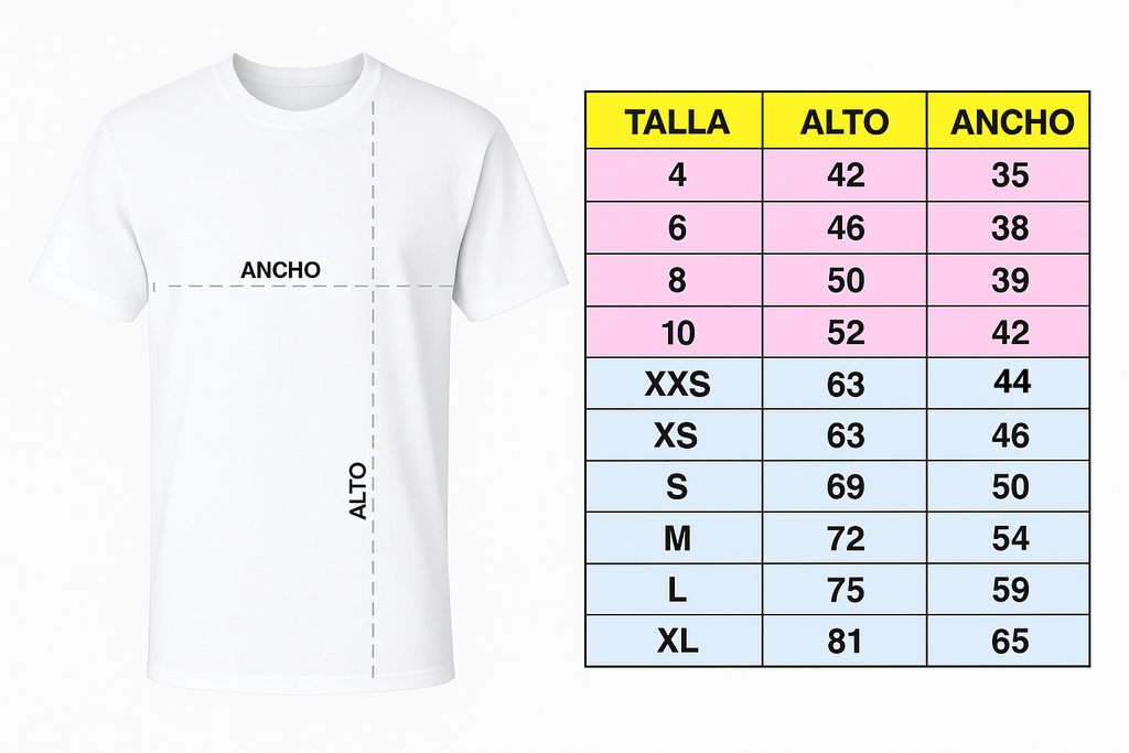 Polera Blanca Estampado En Sublimación Personalizada