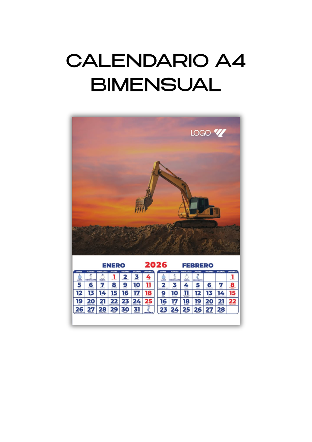 CALENDARIO DE PARED PERSONALIZADO A4